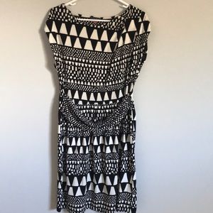 Vince Camuto black and white geometric dress